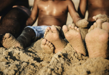 feet on the beach