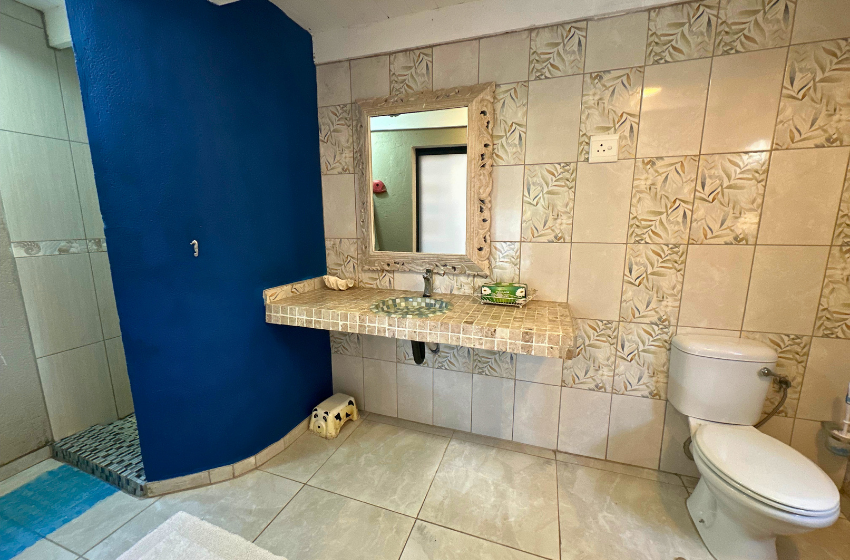 bathroom at Baleia Azul 23, Ponta Mamoli