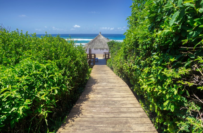 Beach walkway at Aloha 6 in Ponta Mamoli