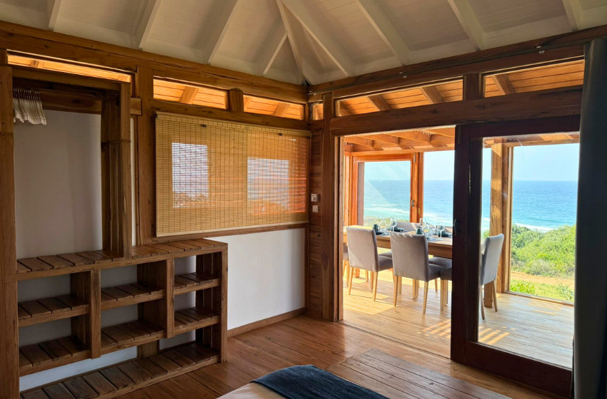 Sea view from bedroom at Honey's House in Ponta Mamoli